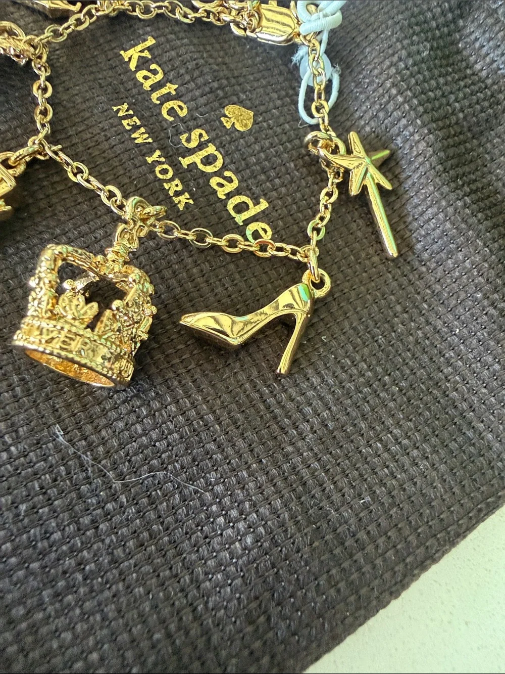kate spade Gold Kids Charm Bracelet with Playful Charms